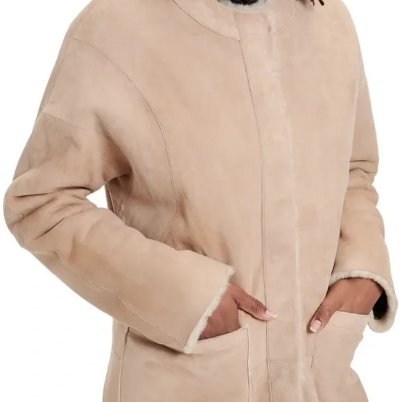 UGG Remy Reversible Shearling Coat 100% Genuine Lamb Shearling - Picture 8 of 15